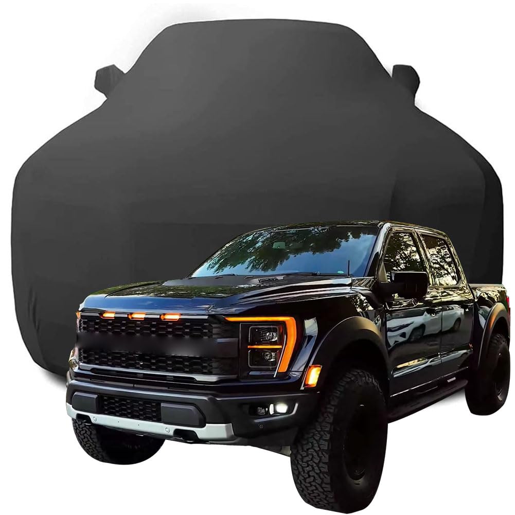 Maßgeschneiderte Autoabdeckung für Ford F-150 Raptor 2023 2024 2025, Indoor-Autoabdeckung Abdeckung Samt Stretch Staubdicht Atmungsaktiv Schutz,Black Maßgeschneiderte Autoabdeckung für Ford F-150 Raptor 2023 2024 2025, Indoor-Autoabdeckung Abdeckung Samt Stretch Staubdicht Atmungsaktiv Schutz,Black von YCPHR