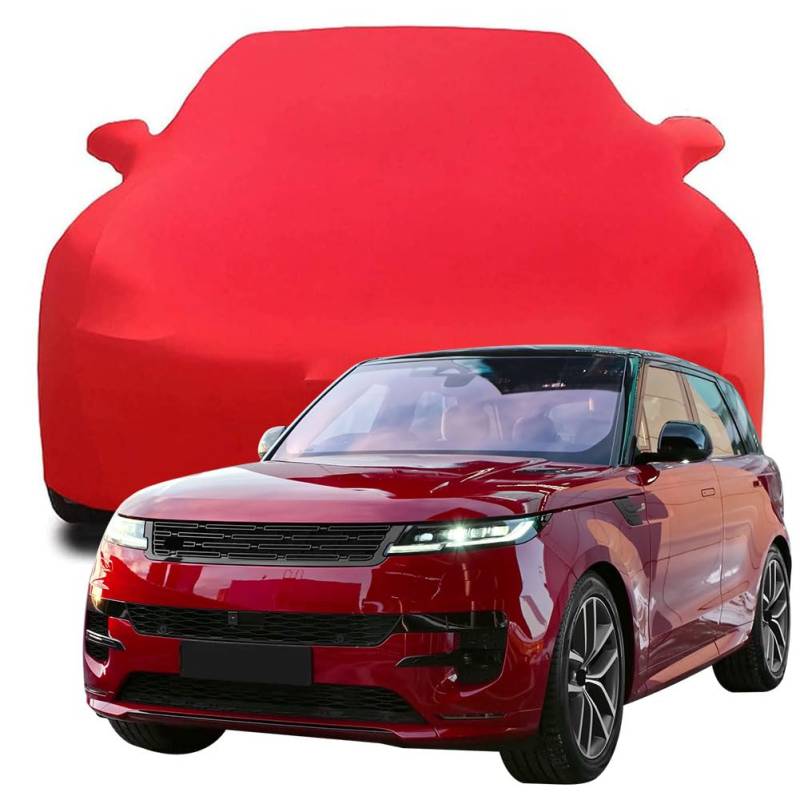Maßgeschneiderte Autoabdeckung für Land Rover Range Rover Sport First Edition 2023 2024 2025, Indoor-Autoabdeckung Abdeckung Samt Stretch Staubdicht Atmungsaktiv Schutz,Red von YCPHR