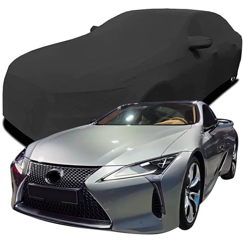 Maßgeschneiderte Autoabdeckung für Lexus LC 500, Indoor-Autoabdeckung Abdeckung Samt Stretch Staubdicht Atmungsaktiv Schutz,Black von YCPHR