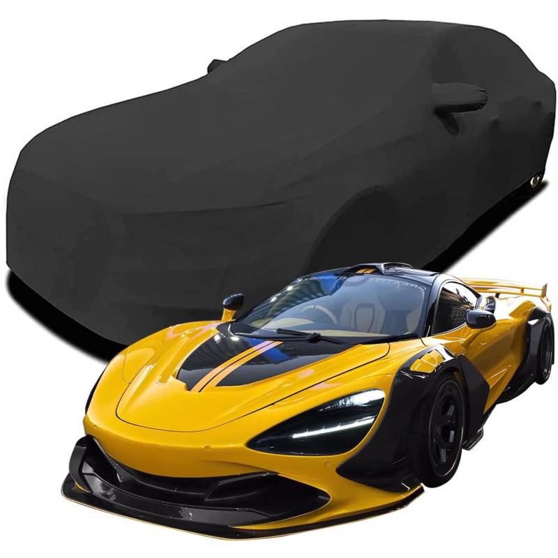 Maßgeschneiderte Autoabdeckung für McLaren 720S Galaxy by ZACOE Performance McLaren, Indoor-Autoabdeckung Abdeckung Samt Stretch Staubdicht Atmungsaktiv Schutz,Black von YCPHR