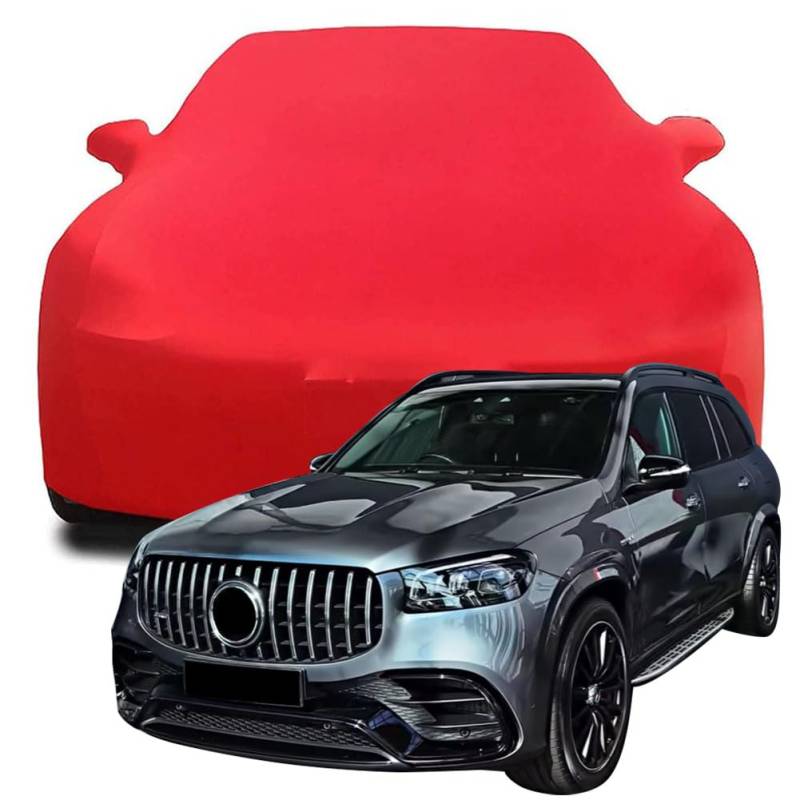 Maßgeschneiderte Autoabdeckung für Mercedes-AMG GLS 63 2023 2024 2025, Indoor-Autoabdeckung Abdeckung Samt Stretch Staubdicht Atmungsaktiv Schutz,Red von YCPHR