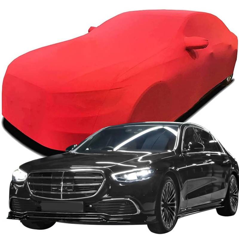 Maßgeschneiderte Autoabdeckung für Mercedes-Benz S-Class Mercedes-Benz Renegade, Indoor-Autoabdeckung Abdeckung Samt Stretch Staubdicht Atmungsaktiv Schutz,Red von YCPHR