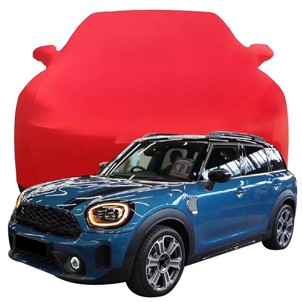 Maßgeschneiderte Autoabdeckung für Mini Cooper SE ALL4 Countryman PHEV Hybrid 2023 2024 2025, Indoor-Autoabdeckung Abdeckung Samt Stretch Staubdicht Atmungsaktiv Schutz,Red Maßgeschneiderte Autoabdeckung für Mini Cooper SE ALL4 Countryman PHEV Hybrid 2023 2024 2025, Indoor-Autoabdeckung Abdeckung Samt Stretch Staubdicht Atmungsaktiv Schutz,Red von YCPHR