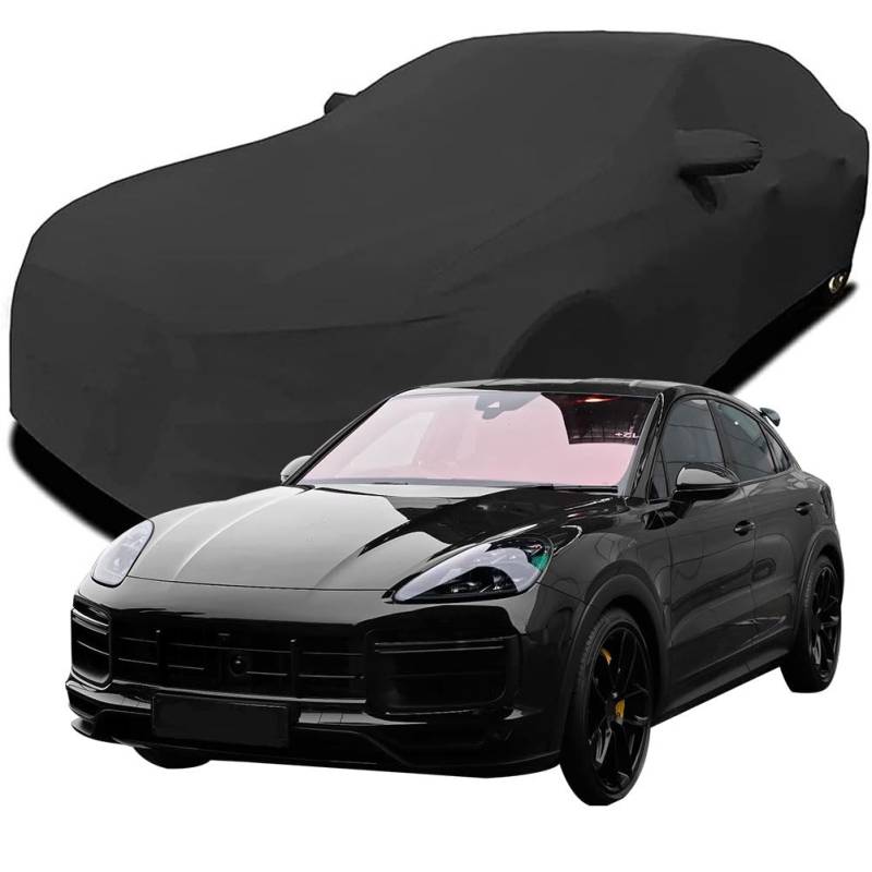 Maßgeschneiderte Autoabdeckung für Porsche Cayenne Turbo GT Coupe Porsche 2023 2024 2025, Indoor-Autoabdeckung Abdeckung Samt Stretch Staubdicht Atmungsaktiv Schutz,Black von YCPHR