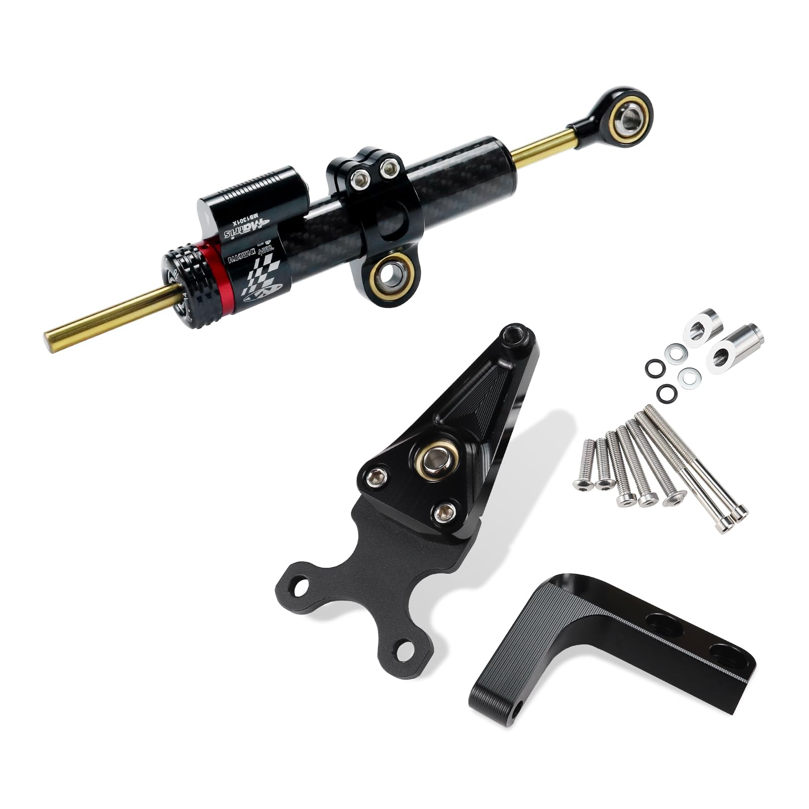 YDADV CBR 650 R Stoßdämpfer-Kit für Honda CBR650R CBR 650R 2019–2024 Zubehör Lenkungsdämpferhalterung (Carbon Black Kit) von YDADV