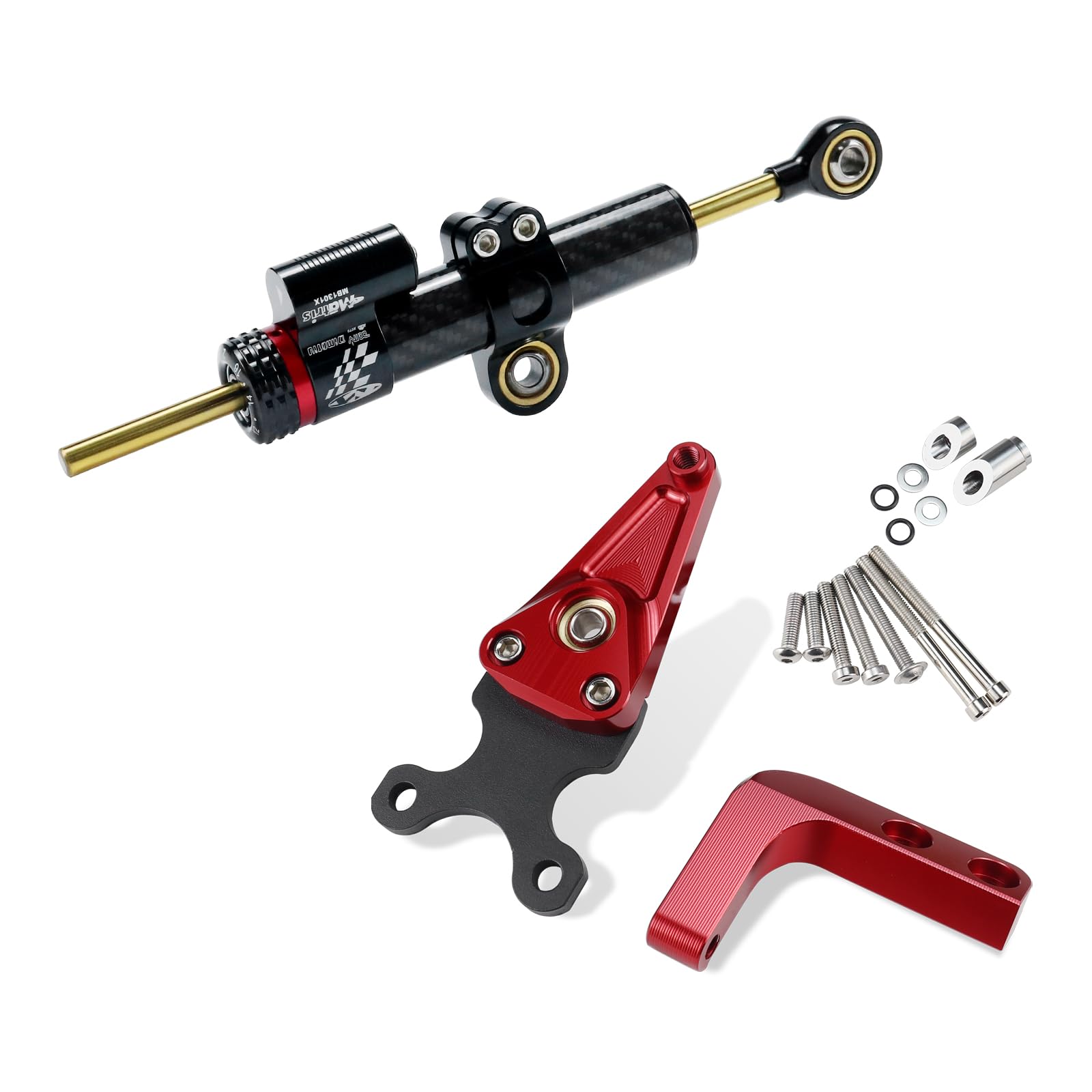 YDADV CBR 650 R Stoßdämpfer-Kit für Honda CBR650R CBR 650R 2019–2024 Zubehör Lenkungsdämpferhalterung (Kohlenstoffroter Kit) von YDADV