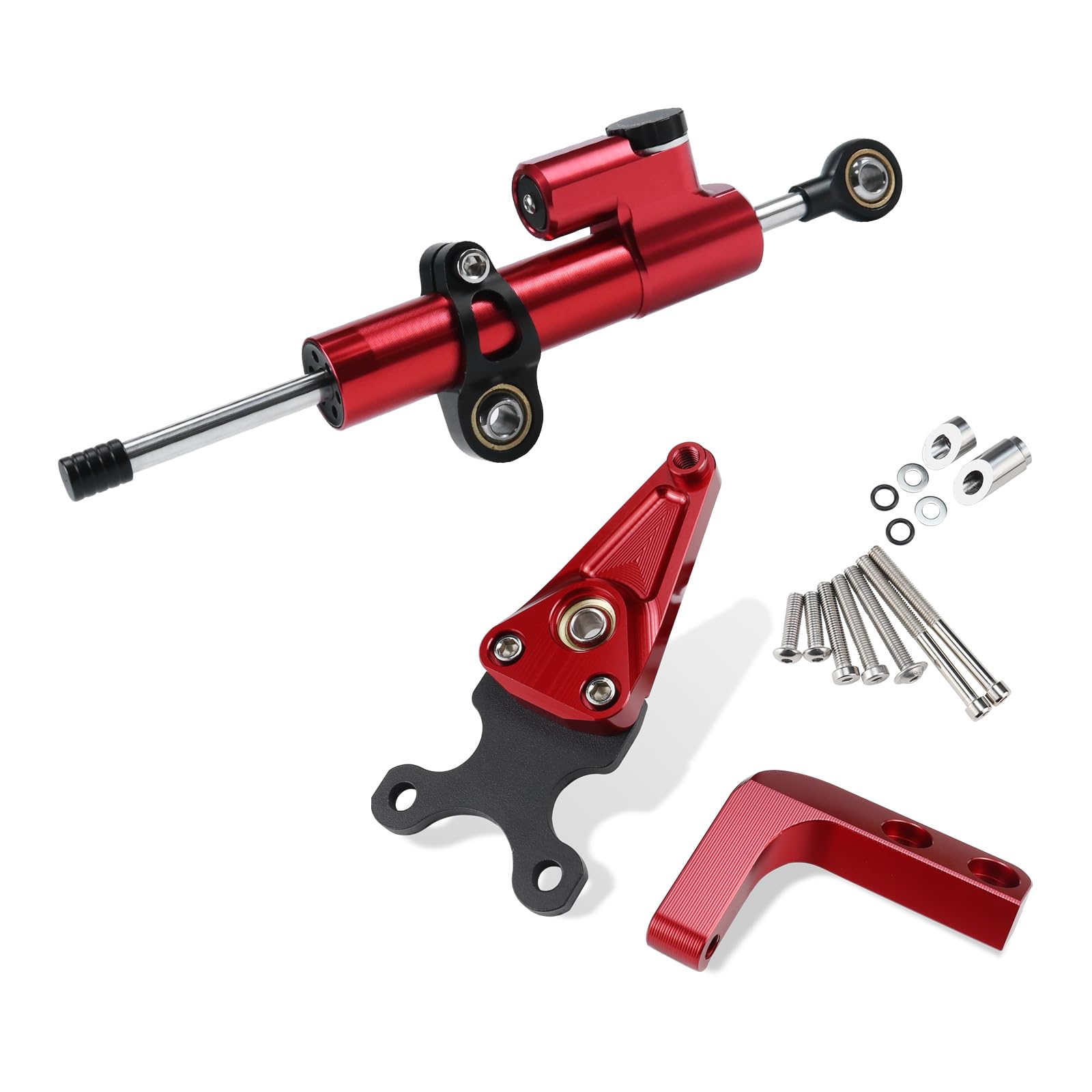 YDADV CBR 650 R Stoßdämpfer-Kit für Honda CBR650R CBR 650R 2019–2024 Zubehör Lenkungsdämpferhalterung (Rotes Kit) von YDADV