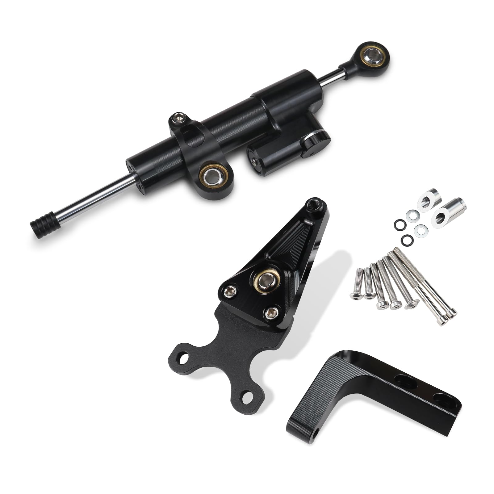 YDADV CBR 650 R Stoßdämpfer-Kit für Honda CBR650R CBR 650R 2019–2024 Zubehör Lenkungsdämpferhalterung (Schwarzes Kit) von YDADV