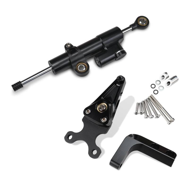 YDADV CBR 650 R Stoßdämpfer-Kit für Honda CBR650R CBR 650R 2019–2024 Zubehör Lenkungsdämpferhalterung (Schwarzes Kit) von YDADV