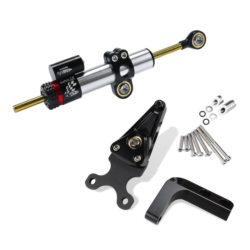 YDADV CBR 650 R Stoßdämpfer-Kit für Honda CBR650R CBR 650R 2019–2024 Zubehör Lenkungsdämpferhalterung (Silber und Schwarzes Kit) von YDADV