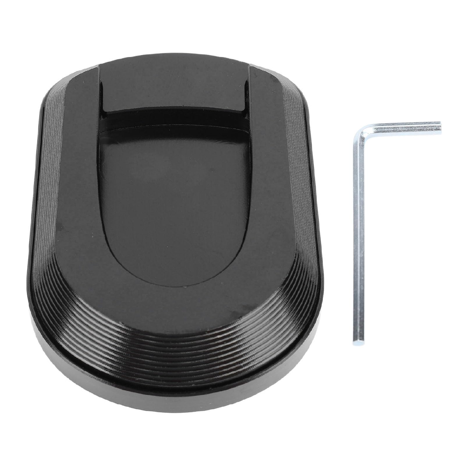 YDRCESMI Motorradfußseite Ständer Verlängerung Aluminiumlegierung Kickstand Stützplatte Vergrößerte Pads Ersatz für GTS300 GTS 300 Das ganze Jahr über (Schwarz) von YDRCESMI
