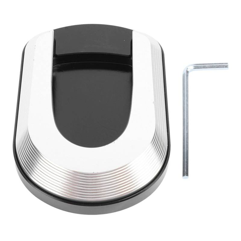 YDRCESMI Motorradfußseite Ständer Verlängerung Aluminiumlegierung Kickstand Stützplatte Vergrößerte Pads Ersatz für GTS300 GTS 300 Das ganze Jahr über (Silber) von YDRCESMI