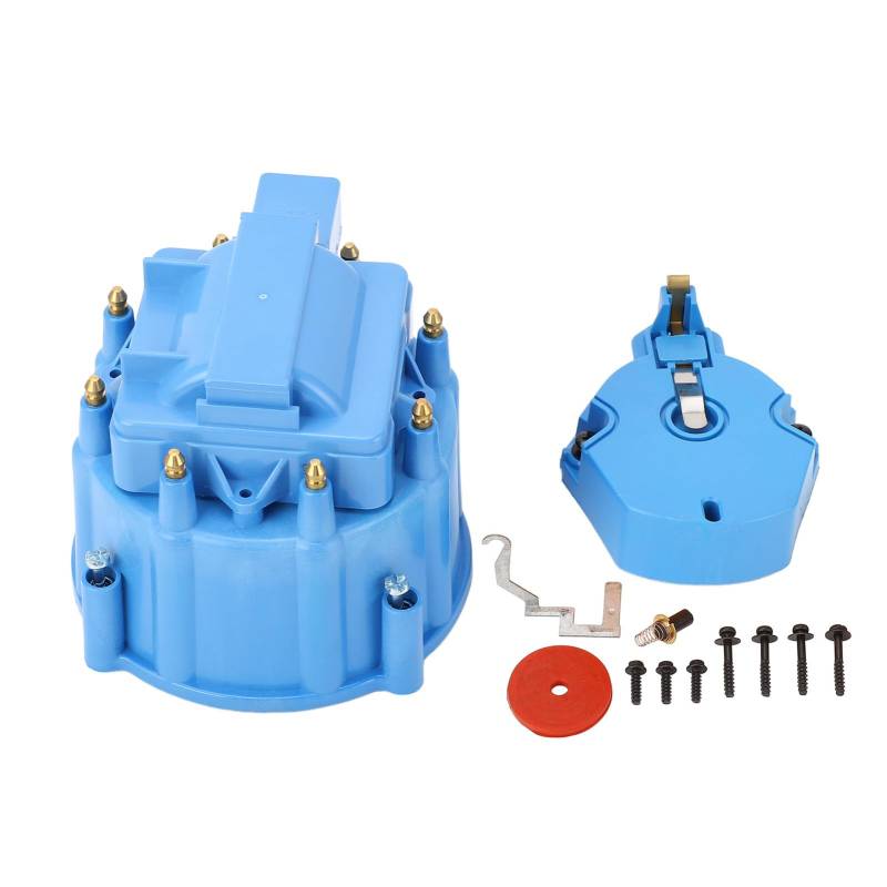 Ydrcesmi Hei Distributor Cap und Rotor Heavy Duty Large Distributor Cap Set für SBC 283 305 307 327 350 400 K549 Zündverteilungskappe und Rotor -Kit -Baugruppe für V8 -Motoren (Blau) von YDRCESMI