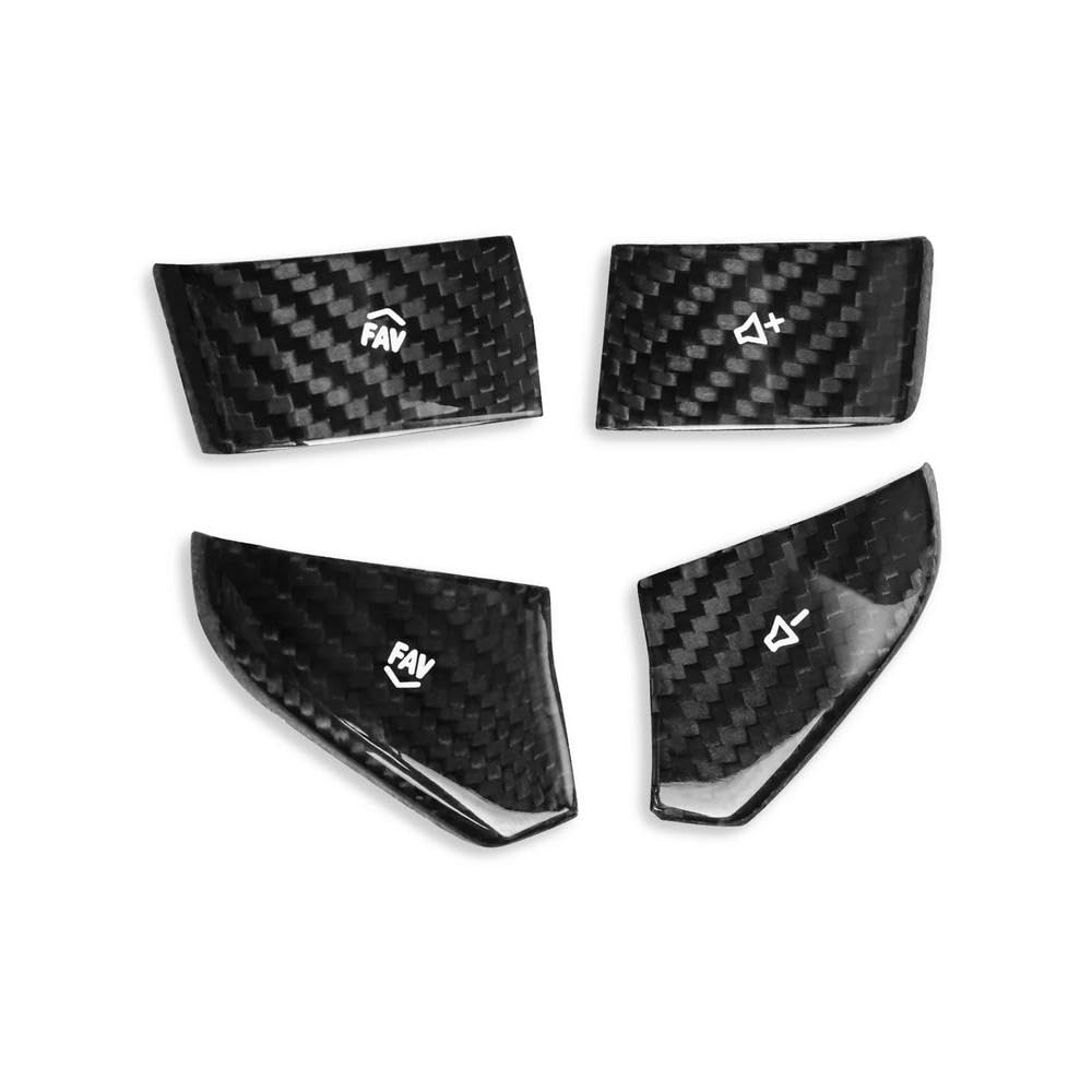 Echte Harte Kohlefaser Für Chevrolet Corvette C8 2020-2023 Auto-Lenkrad-Panel-Aufkleber Innenausstattung Zubehör Autoteile(Black) von YDXHERTA