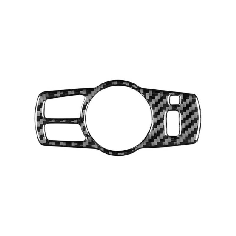 Für BMW 5 Series F10 F18 2011-2017 Carbon Fiber Innen Auto Scheinwerfer Schalter Dekoration Rahmen Trim Abdeckung Aufkleber Autoteile(Black) von YDXHERTA