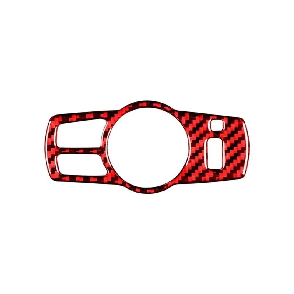 Für BMW 5 Series F10 F18 2011-2017 Carbon Fiber Innen Auto Scheinwerfer Schalter Dekoration Rahmen Trim Abdeckung Aufkleber Autoteile(Rood) von YDXHERTA