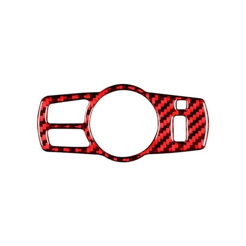 Für BMW 5 Series F10 F18 2011-2017 Carbon Fiber Innen Auto Scheinwerfer Schalter Dekoration Rahmen Trim Abdeckung Aufkleber Autoteile(Rood) von YDXHERTA