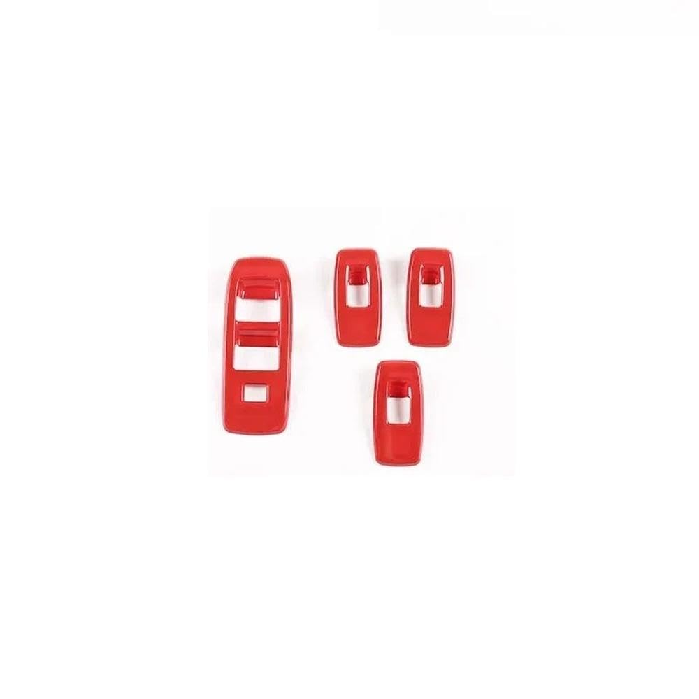 Für Ford Ranger Für Everest Für Endeavor 2015-2022 Autotür Fensterheber Schalter Panel Abdeckung Zierrahmen Dekoraufkleber Autoteile(Rood) von YDXHERTA