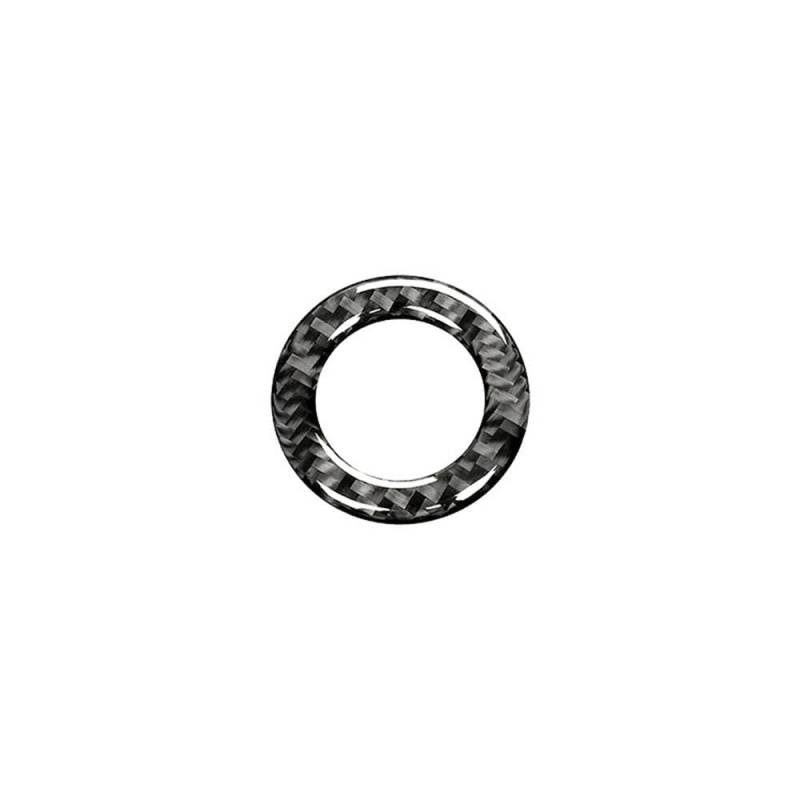 Für Mustang 2009-2014 Carbon Fiber Innen Auto Motor Start Stop Zündung Schlüssel Ring Aufkleber Rahmen Trim Abdeckung Autoteile(Black) von YDXHERTA