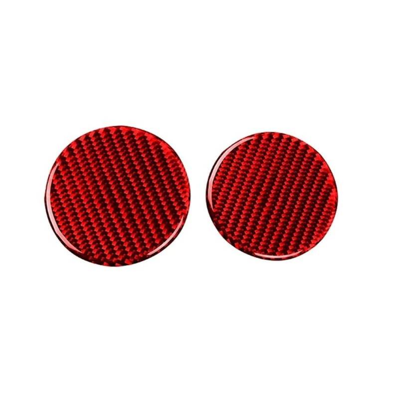 Für Mustang GT 2015-2021 Autozubehör Carbon Fiber Innen Auto Wasserbecherschlitz Dichtung Verkleidungsabdeckung Aufkleber Aufkleber Dekor Autoteile(Rood) von YDXHERTA