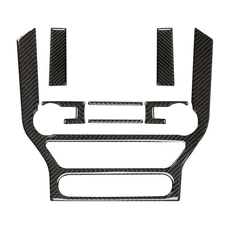 Für Mustang GT 2015-2021 Carbon Fiber Auto GPS Navigation Trim Rahmen Multi-media Konsole Dekoration Aufkleber Deca Autoteile(A set(Black)) von YDXHERTA