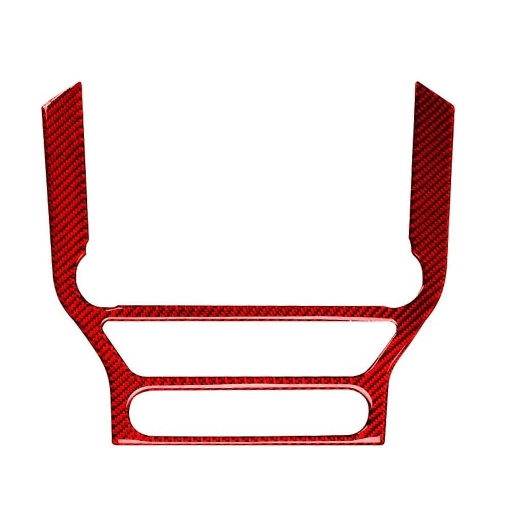 Für Mustang GT 2015-2021 Carbon Fiber Auto GPS Navigation Trim Rahmen Multi-media Konsole Dekoration Aufkleber Deca Autoteile(Style A(Red)) von YDXHERTA