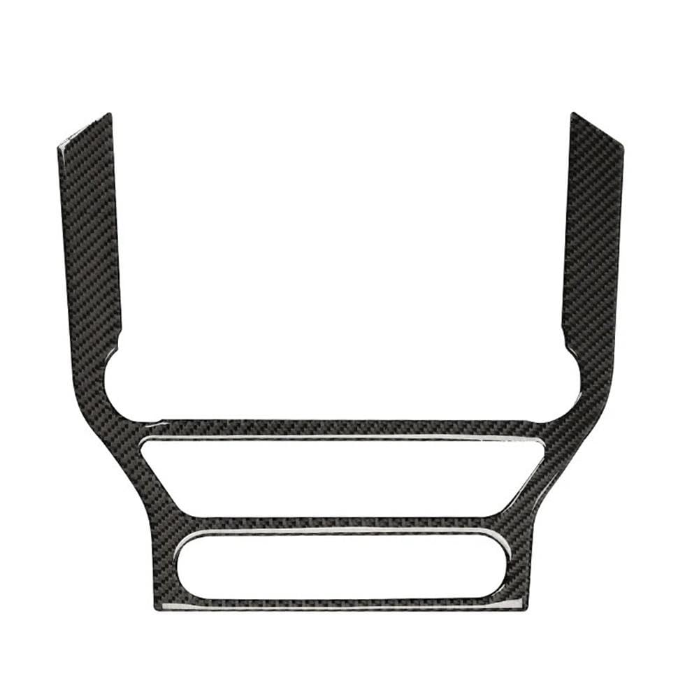 Für Mustang GT 2015-2021 Carbon Fiber Auto GPS Navigation Trim Rahmen Multi-media Konsole Dekoration Aufkleber Deca Autoteile(Style B(Black)) von YDXHERTA