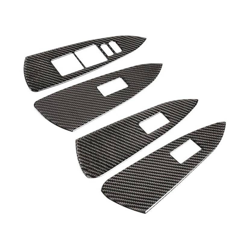Für Toyota RAV4 2006-2012 Auto Innentür Fensterheber Schalter Rahmen Abdeckung Carbon Faser Aufkleber Autoteile von YDXHERTA