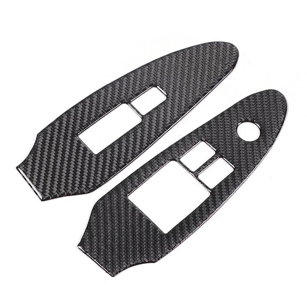LHD Carbon Fiber Auto Power Fensterheber Schalter Rahmen Aufkleber Für Nissan 370Z Für Fairlady Z34 2008-2020 Autoteile(Style A) von YDXHERTA