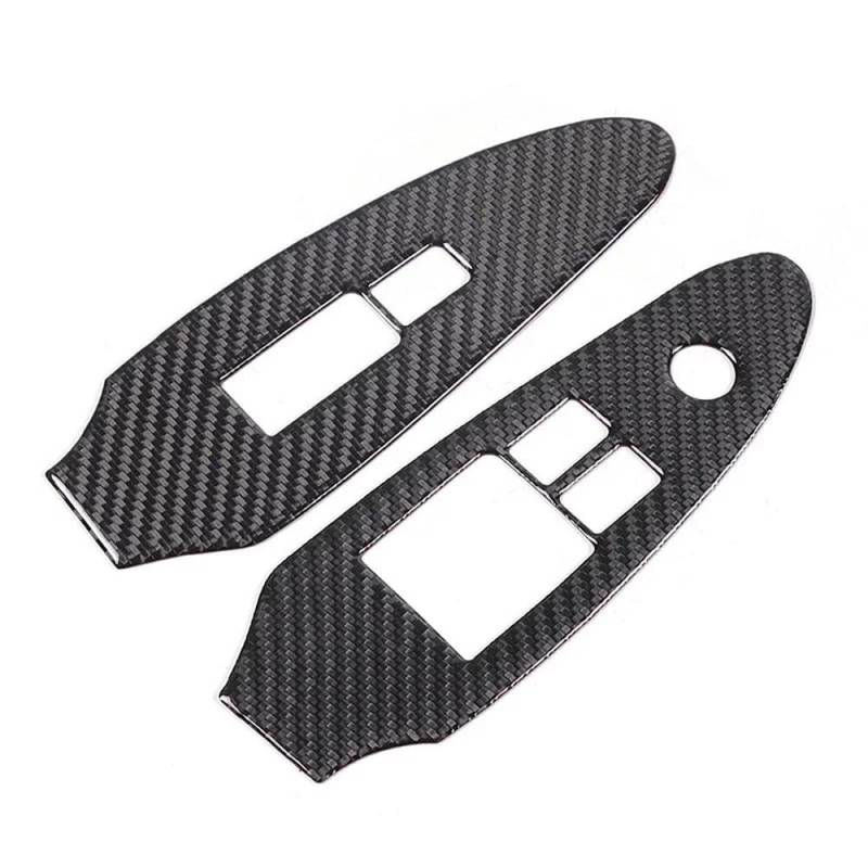 LHD Carbon Fiber Auto Power Fensterheber Schalter Rahmen Aufkleber Für Nissan 370Z Für Fairlady Z34 2008-2020 Autoteile(Style A) von YDXHERTA