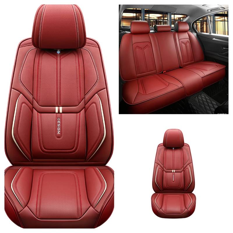YDYFD Car Seat Covers Universal Full Set for Peugeot 207 201 301 307 Sw 508 Sw 308 206 4007 5008 3008 607 507 Alle Modelle Car Accessories/Red von YDYFD