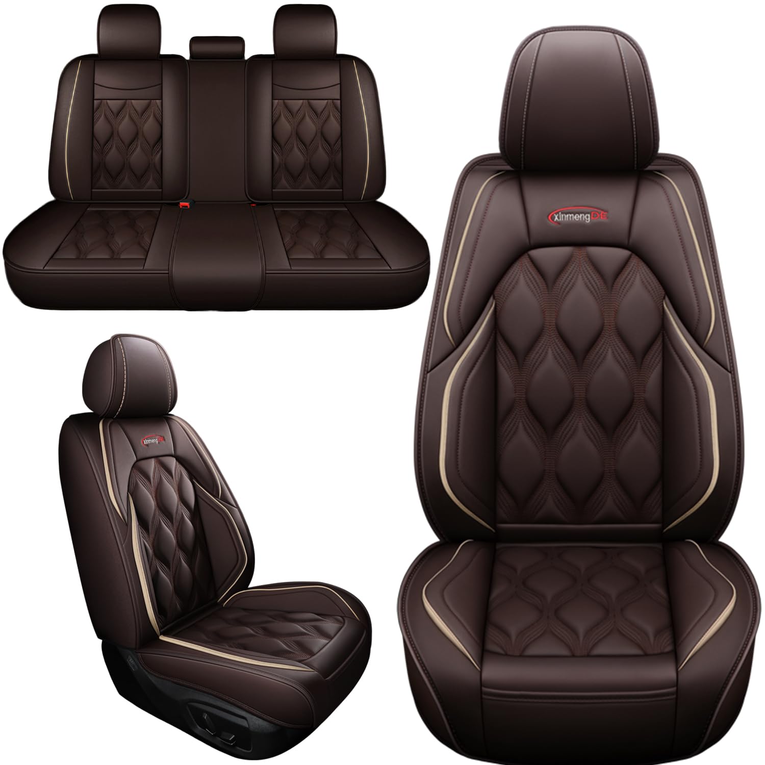 YDYFD Sitzbezüge Auto Universal Set Autositzbezüge für Mercedes Benz C180 C200 C220 W203 C250 C280 C300 C350 B180 C200 C180 C220 C300 C350 Auto Zubehör, braun von YDYFD