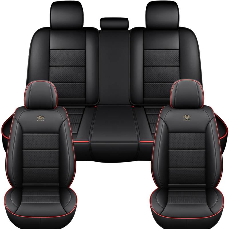 YDYFD Sitzbezüge Auto Universal Set Autositzbezüge für Todos Los Modelos Rover Range Evoque Sport Freelander Discovery 3 4 5 Auto Zubehör, Schwarz Rot von YDYFD