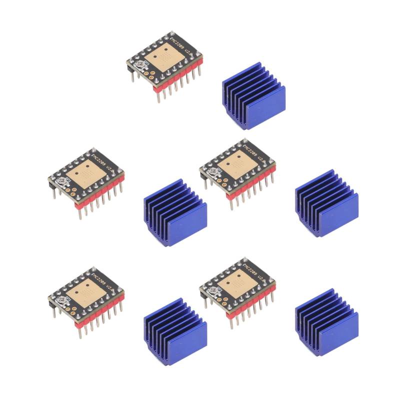 5 Sets Schrittmotortreiber Stepstick 2,5 A Uart Ultra Silent TMC2209 V2.0 Nema17 Schrittmotortreibermodul von YDuupxe