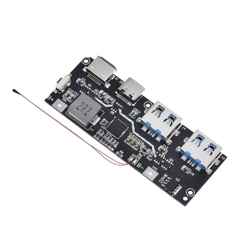 YDuupxe Power Bank Circuit Board -Modul Mainboard 22.5W 5 USB -Anschlüsse Schnellaufladungsschutz Kompaktgröße mit Chip für Hohe Stromkabel von YDuupxe