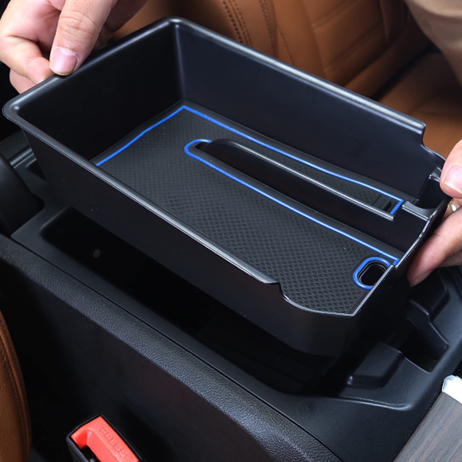 YEE PIN Aufbewahrungsbox Kompatibel mit BMW X3 G01 X4 G02 2018-2022 Aufbewahrungsbox Mittelkonsole Organizer Tray für Armlehne Organizer Handschuhfach Mit Rutschfestermatte von YEE PIN