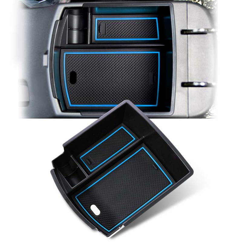 YEE PIN Mittelkonsole Kona Hybrid/N Line 2017-2022 (Not fits Electric EV Version) Handschuhfach für Armlehne Organizer Aufbewahrungsbox Mit Rutschfestermatte Autozubehör von YEE PIN