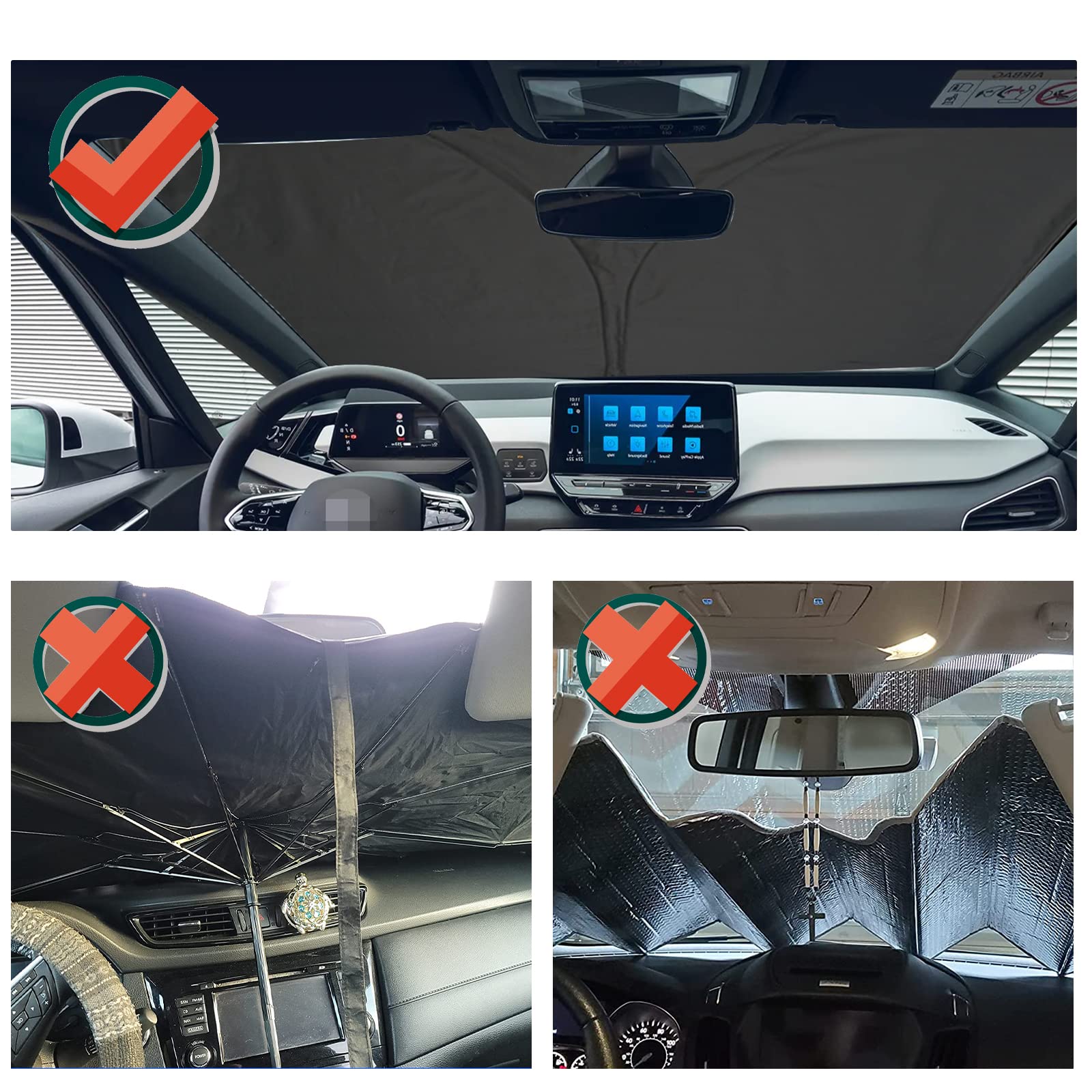 YEE PIN Auto Sonnenschutz kompatibel mit VW ID.3 id3,Faltbare Sonnenschirm Auto Frontscheibe Windschutzscheibe UV Staub Schutz YEE PIN Auto Sonnenschutz kompatibel mit VW ID.3 id3,Faltbare Sonnenschirm Auto Frontscheibe Windschutzscheibe UV Staub Schutz von YEE PIN