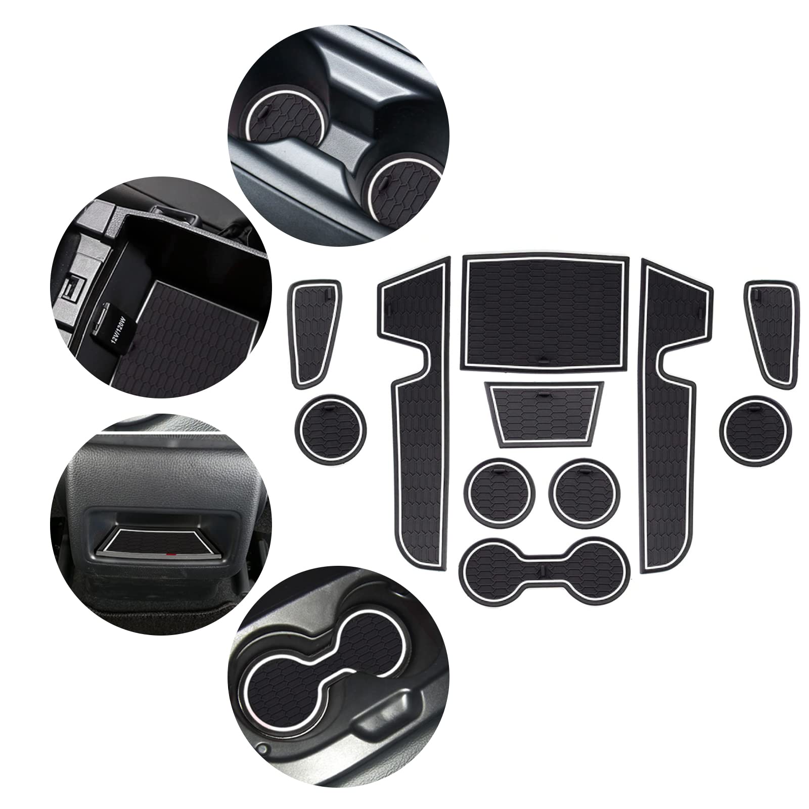 YEE PIN Corolla E210 Türnut Anti Rutsch Pad Kompatibel mit Toyota Corolla E210 2019-2023 Autoinnenausstattung Wasserbecher Aufbewahrungsbox Anti-Rutsch-Matte Gummimatte Antirutschmatten 11-Piece Set von YEE PIN