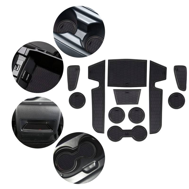 YEE PIN Auto Türnut Anti Rutsch Pad Kompatibel mit Toyota Corolla E210 2019 2020 2021 Autoinnenausstattung Wasserbecher Aufbewahrungsbox Anti-Rutsch-Matte Gummimatte Antirutschmatten 11-Piece Set von YEE PIN