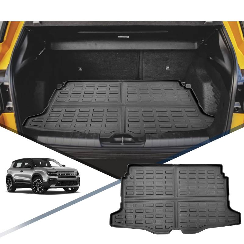 YEE PIN Avengers Kofferraummatte Kompatibel mit Jeep Avenger Elektro 2023 2024 (Upper Layer) Gummi Kofferraumwanne TPE Avengers Kofferraumshutz Gummimatte Hoher Rand Organizer Rutschfester von YEE PIN