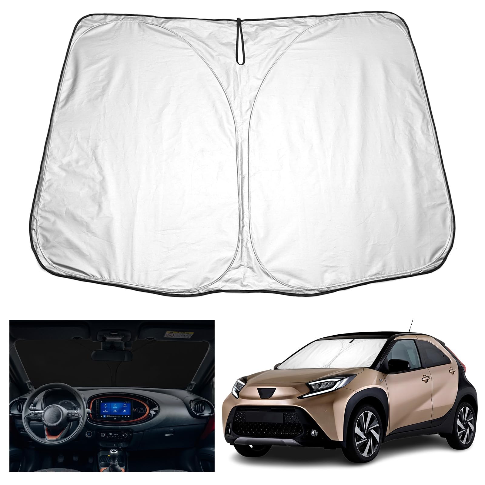 YEE PIN Aygo X Sonnenschutz Auto kompatibel mit Toyota Aygo X 2022-2024 / Aygo 2014-2024,Faltbare Auto Sonnenschirm Aygo Frontscheibe Windschutzscheibe UV Staub Schutz YEE PIN Aygo X Sonnenschutz Auto kompatibel mit Toyota Aygo X 2022-2024 / Aygo 2014-2024,Faltbare Auto Sonnenschirm Aygo Frontscheibe Windschutzscheibe UV Staub Schutz von YEE PIN