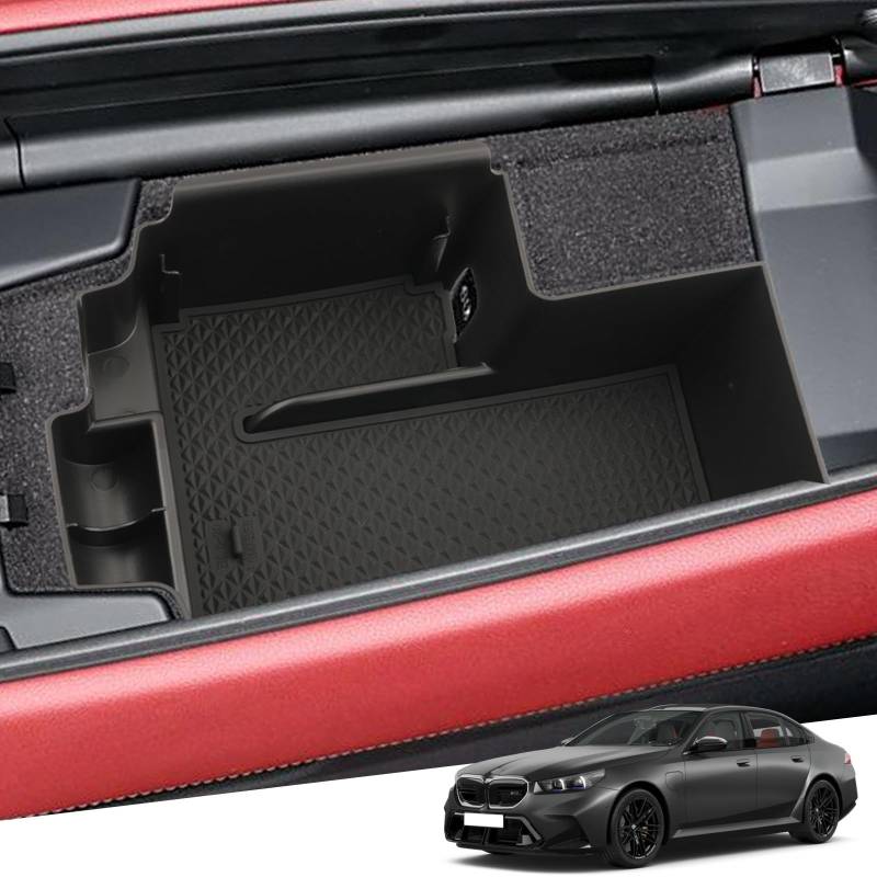 YEE PIN 5 Series 5er G30 G31 G38 2020 2021 2022 Mittelkonsole Handschuhfach für Armlehne Organizer Aufbewahrungsbox Mit Rutschfestermatte Autozubehör (5-Series 2020) von YEE PIN
