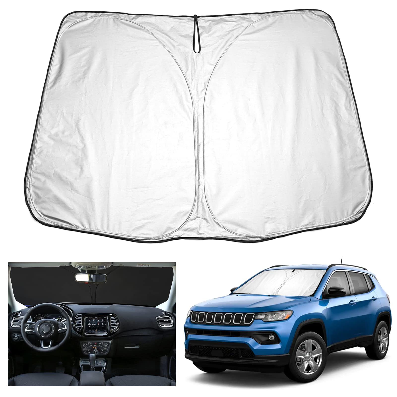 YEE PIN Compass Sonnenschirm Auto kompatibel mit Jeep Compass 2017-2022 2023,Faltbare Auto Sonnenschutz Compass Frontscheibe Windschutzscheibe UV Staub Schutz YEE PIN Compass Sonnenschirm Auto kompatibel mit Jeep Compass 2017-2022 2023,Faltbare Auto Sonnenschutz Compass Frontscheibe Windschutzscheibe UV Staub Schutz von YEE PIN
