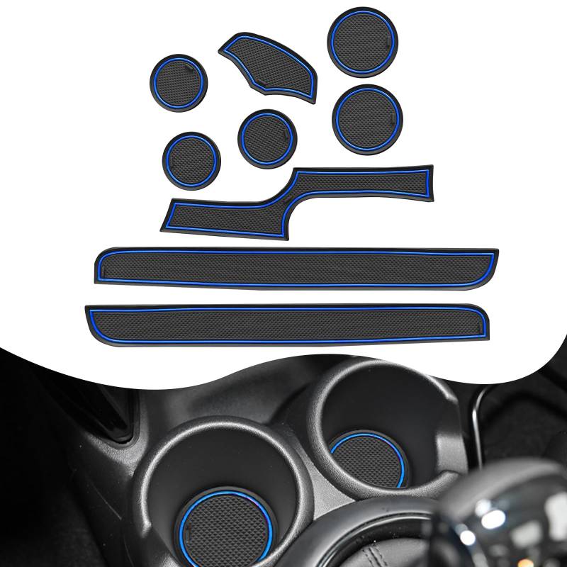YEE PIN F56 Gummimatten Kompatibel mit Mini Cooper F56 2015-2023 (Nicht für 4-Türer/ F55) Interieur rutschfeste Matten für Mittelkonsole Aufbewahrungsbox Cooper 2023 Innenausstattung (Blau) von YEE PIN