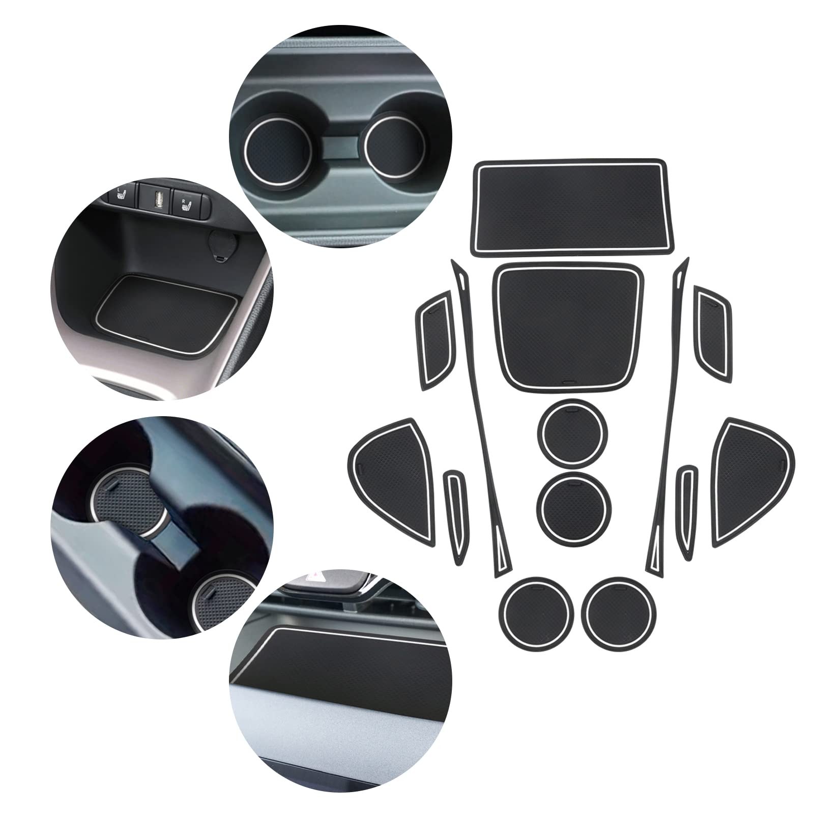 YEE PIN Gummimatten Kompatibel mit Toyota Yaris Cross SUV 2021+ Interieur rutschfeste Matten für Mittelkonsole Aufbewahrungsbox Autoteile Innenausstattung von YEE PIN