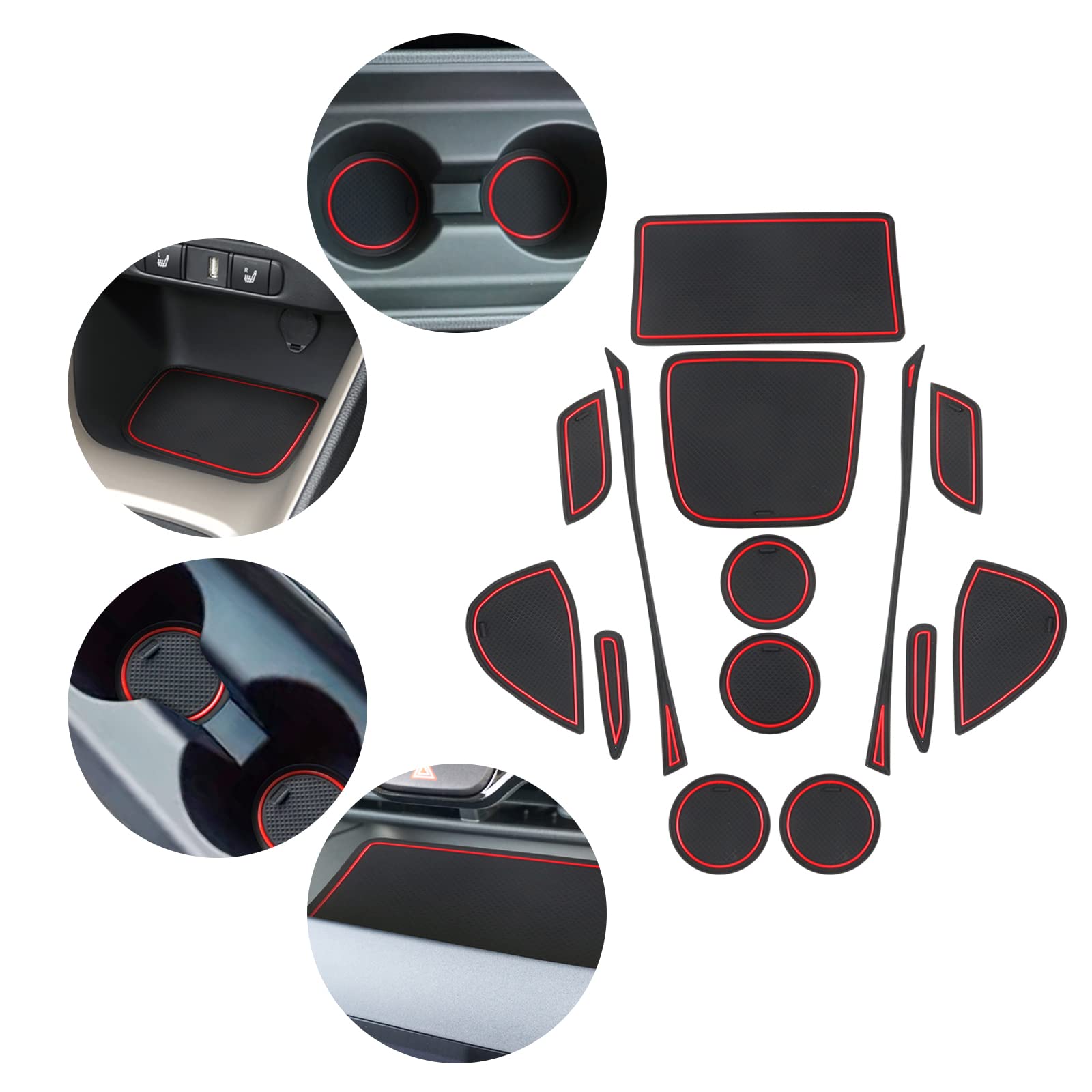YEE PIN Gummimatten für Toyota Yaris Cross SUV 2021+ Interieur rutschfeste Matten für Mittelkonsole Aufbewahrungsbox Autoteile Innenausstattung von YEE PIN