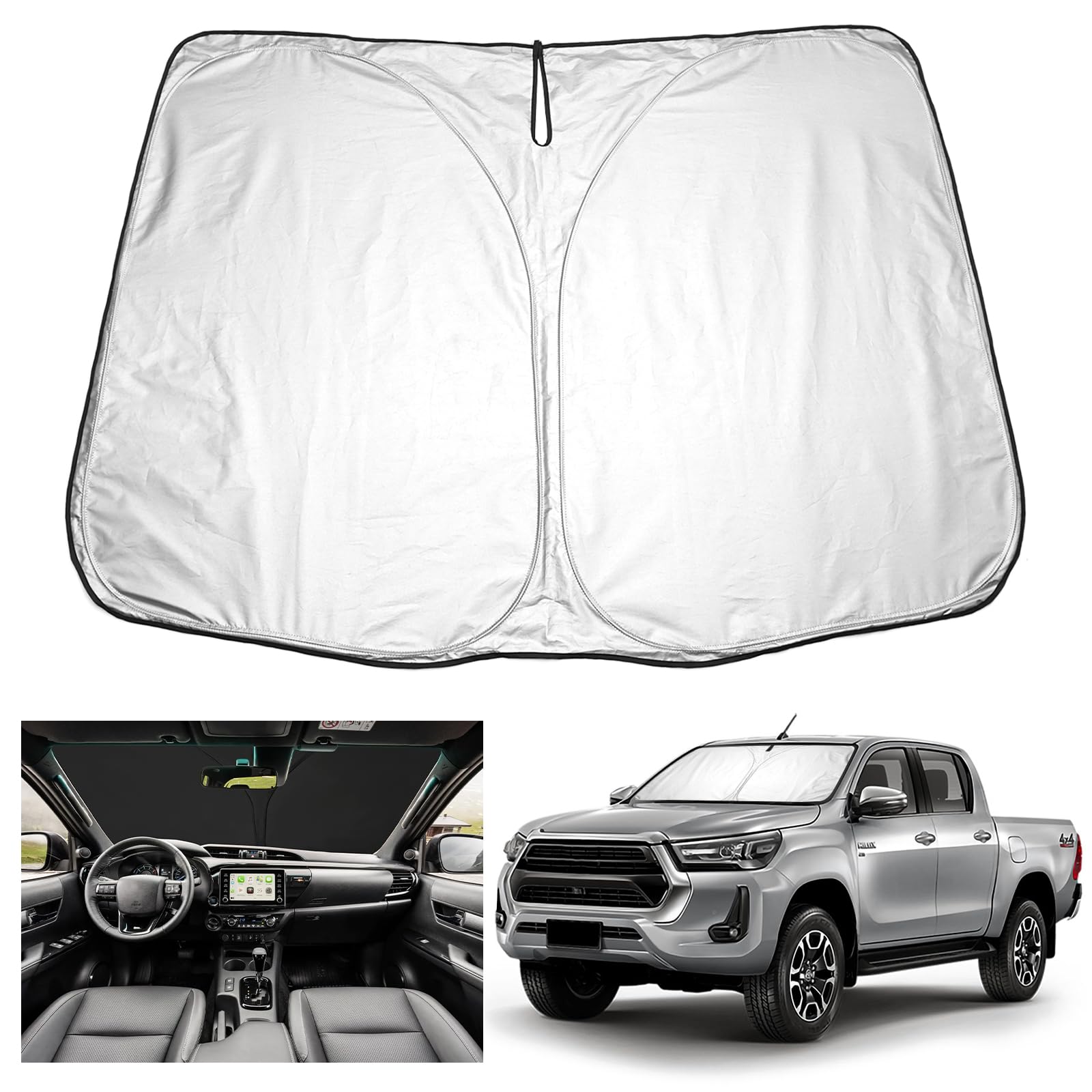 YEE PIN Hilux Sonnenschutz Auto kompatibel mit Toyota Hilux 2016-2023 2024, Faltbare Auto Sonnenschirm Frontscheibe Windschutzscheibe UV Staub Schutz YEE PIN Hilux Sonnenschutz Auto kompatibel mit Toyota Hilux 2016-2023 2024, Faltbare Auto Sonnenschirm Frontscheibe Windschutzscheibe UV Staub Schutz von YEE PIN