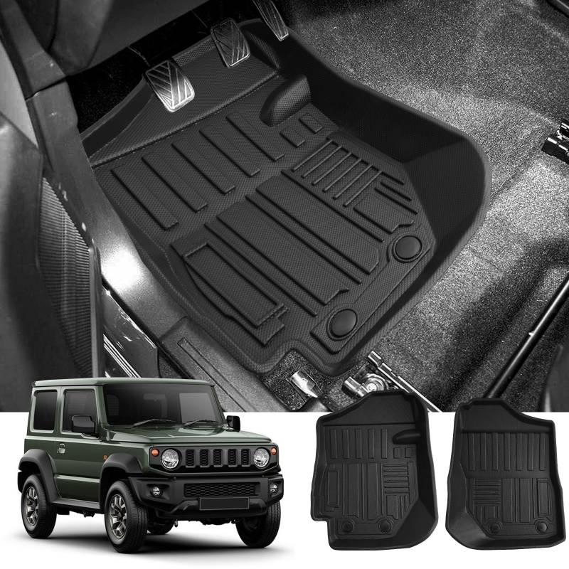 YEE PIN Jimny Fussmatten fußmatten Für Suzuki Jimny (2 Sitze) 2021-2025 Langlebiges und verschleißfestes Kompletter Satz Jimny Fußmatten wasserdicht und rutschfest (Schaltgetriebe) von YEE PIN