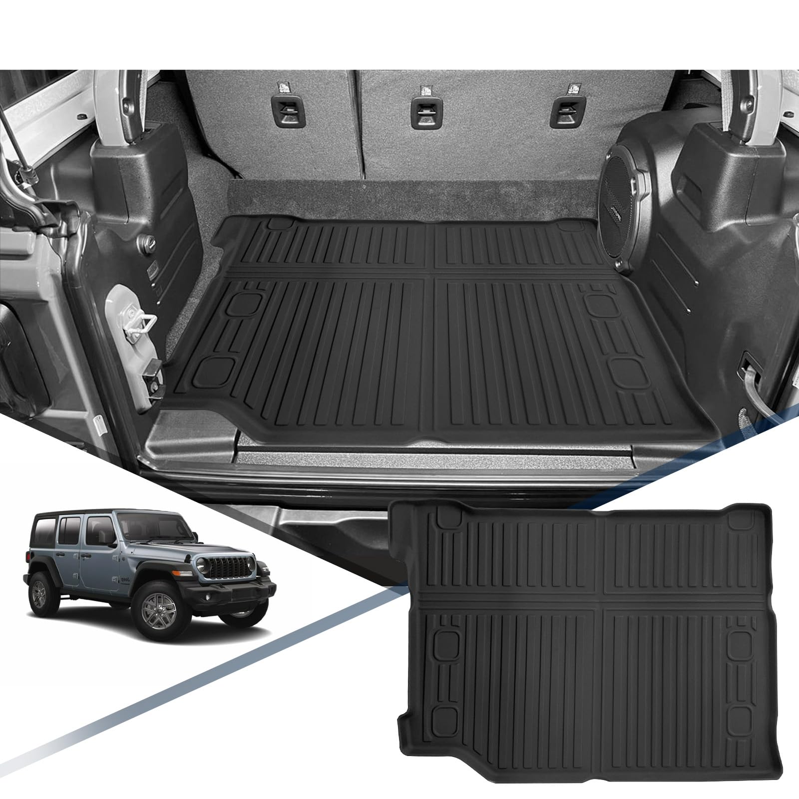 YEE PIN Kofferraummatte Kompatibel mit Jeep Wrangler JL 4XE 2021-2023 2024, für Kofferraum mit Audio Gummi Kofferraumwanne TPE Kofferraumshutz Gummimatte Hoher Rand Organizer Rutschfester YEE PIN Kofferraummatte Kompatibel mit Jeep Wrangler JL 4XE 2021-2023 2024, für Kofferraum mit Audio Gummi Kofferraumwanne TPE Kofferraumshutz Gummimatte Hoher Rand Organizer Rutschfester von YEE PIN